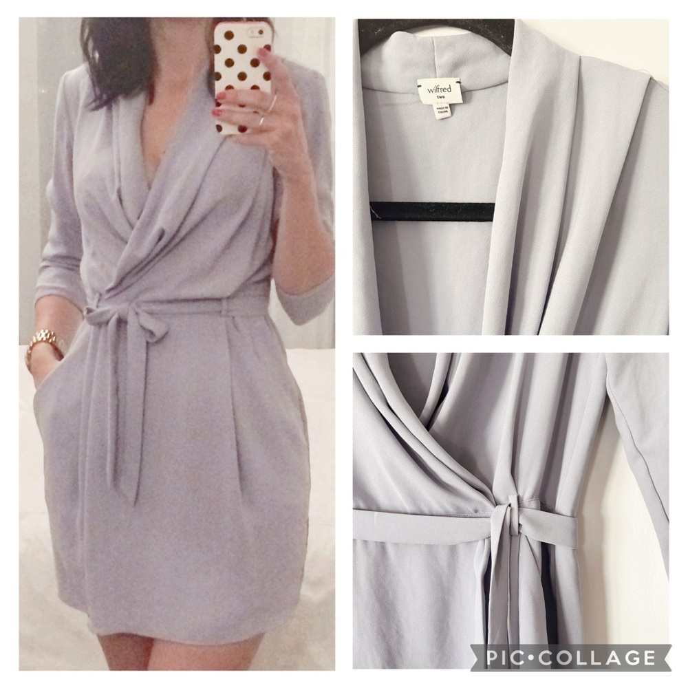 Wilfred Powder Blue Wrap Dress